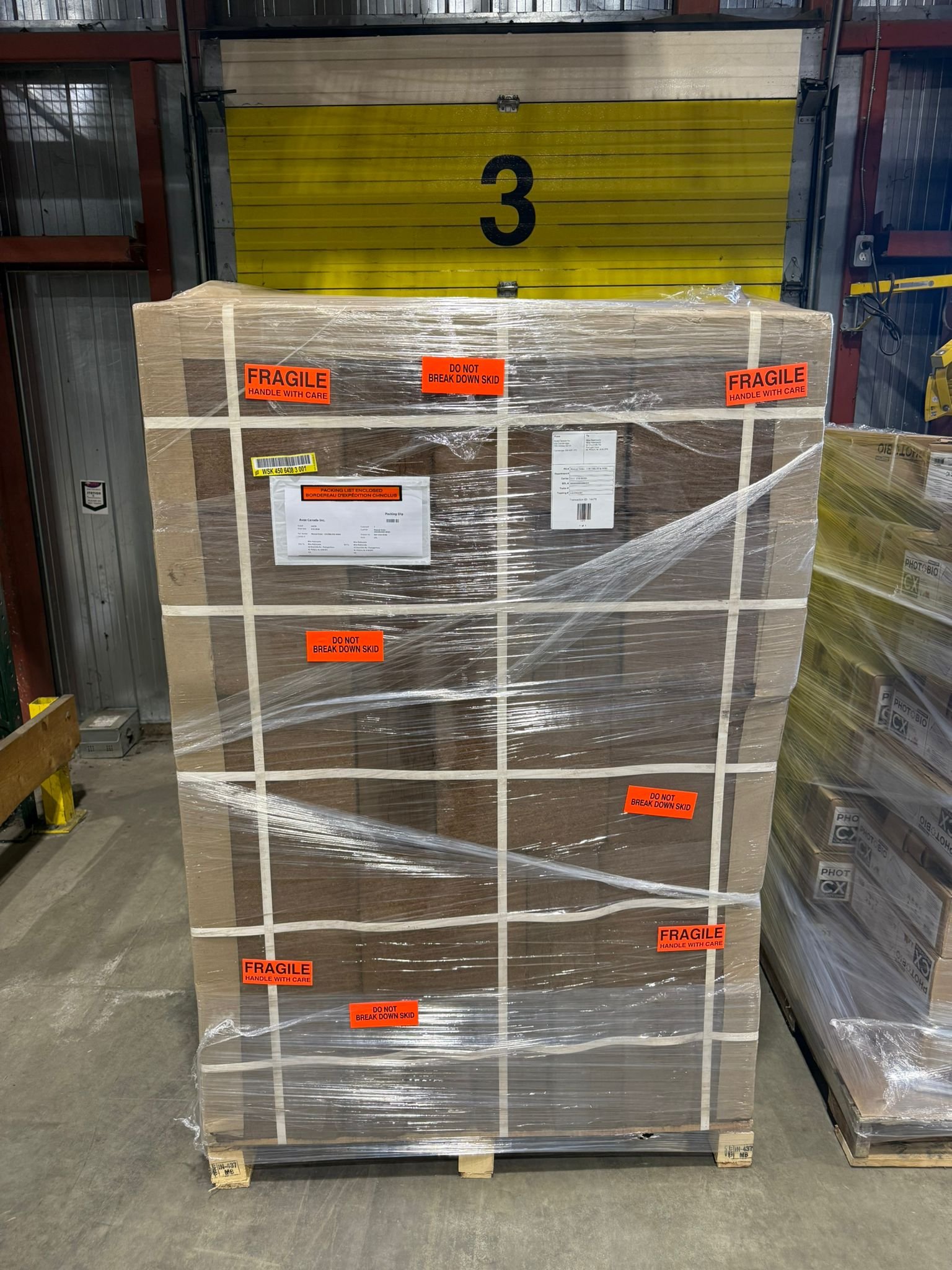 Bulk coco coir pallet ready for wholesale shipping from Cambridge Ontario